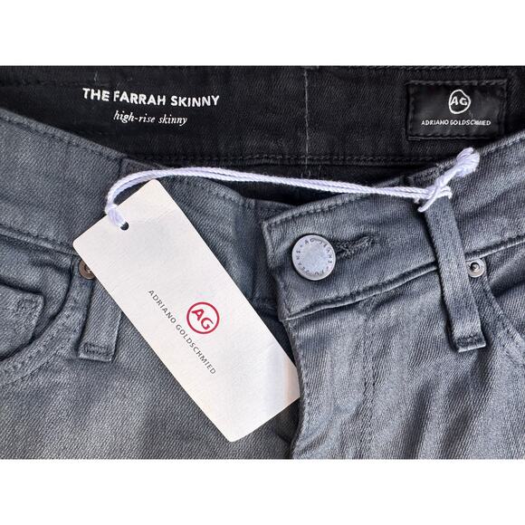 ADRIANO GOLDSCHMIED NWT 'The Farrah Skinny' High Rise Waxed Gray Jeans - Picture 5 of 9